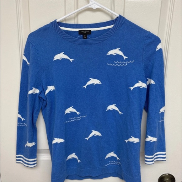 Talbots Sweaters - Talbots Blue Dolphin Crewneck Sweater